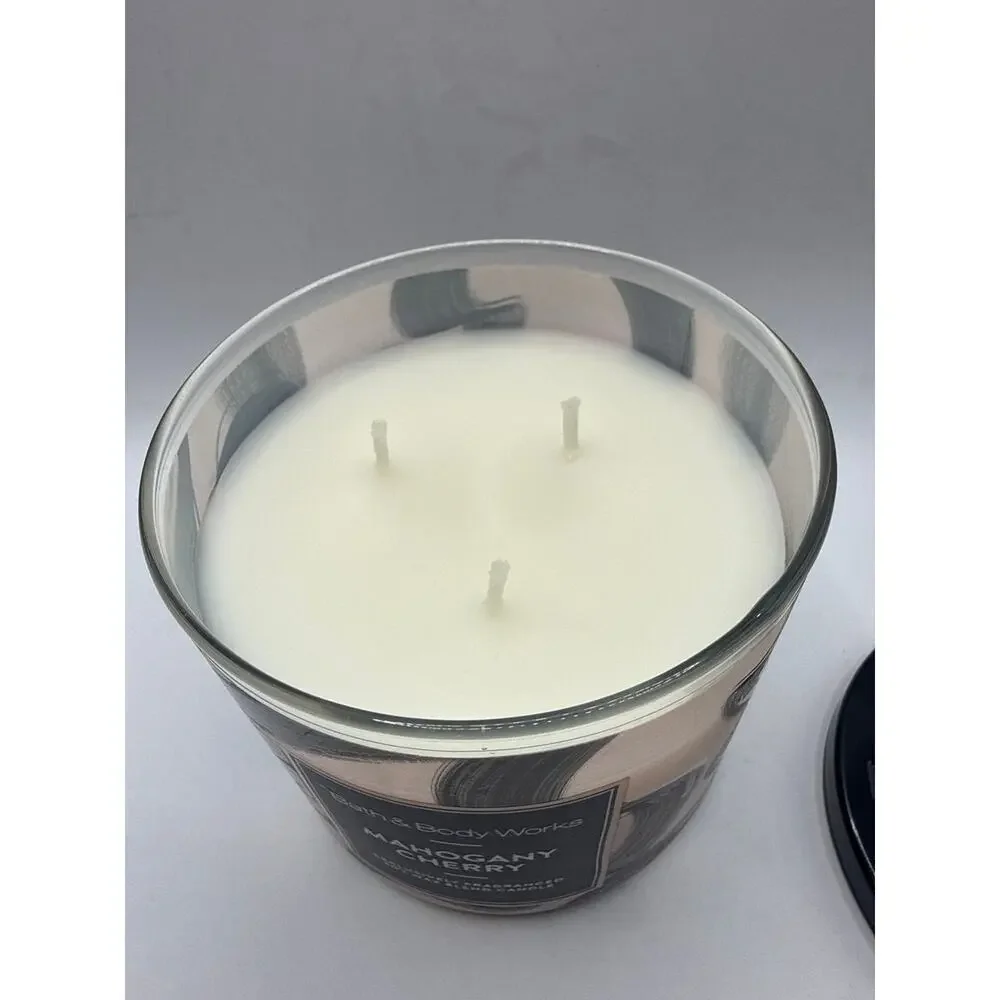 Bath & Body Works Mahogany Cherry 3-Wick Candle New 14.5 oz Soy Wax Blend